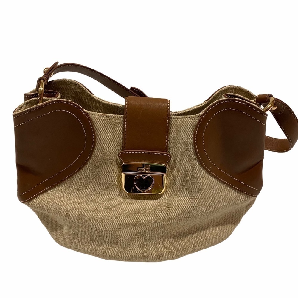 Love Moschino canvas and leather shoulder bag